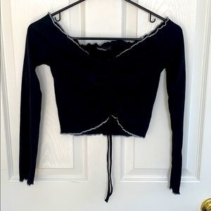Black Long sleeve crop top